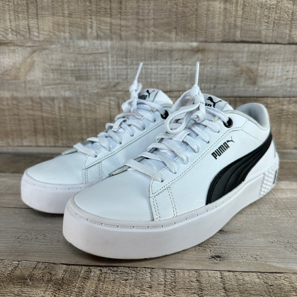 Puma Smash Platform V2 Women's Sneakers White Black Size‎ 7